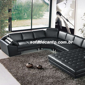 sofas em l de couro