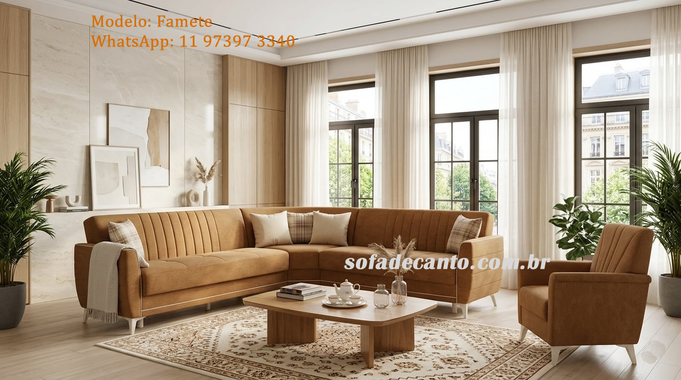 Sofá de canto compacto para apartamento