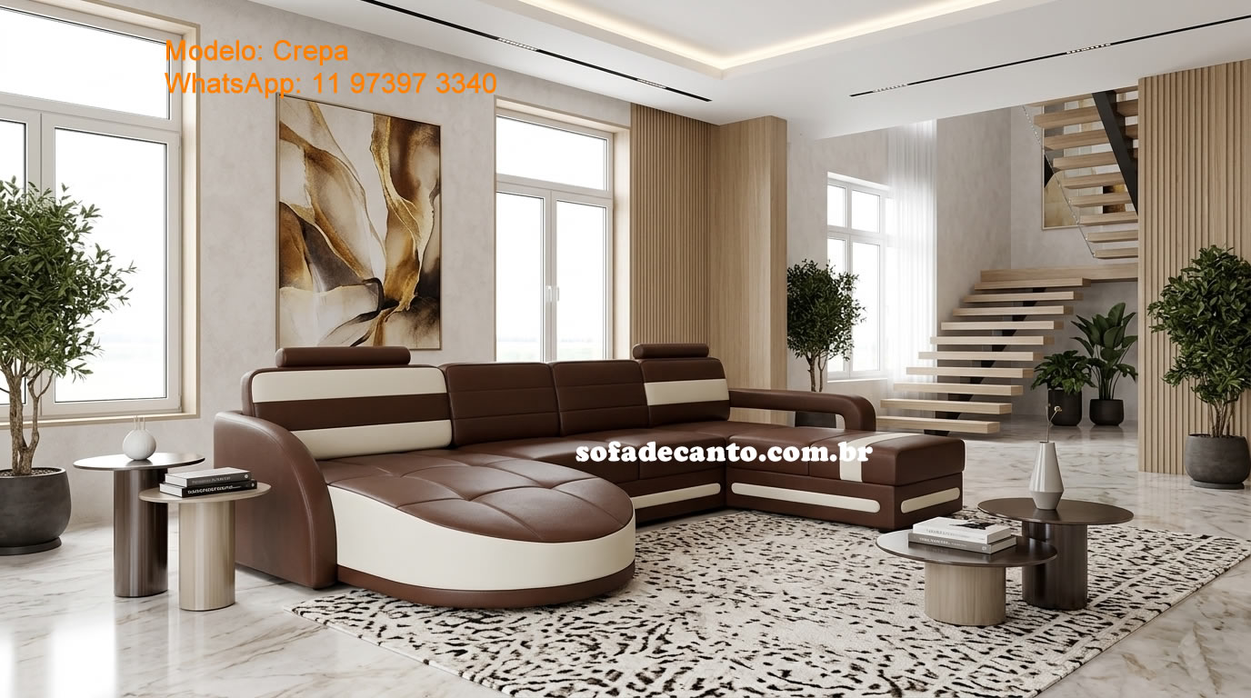Sofá modular em U para sala moderna