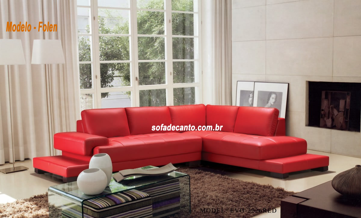 Sofá de canto vermelho - Decora qualquer Sala